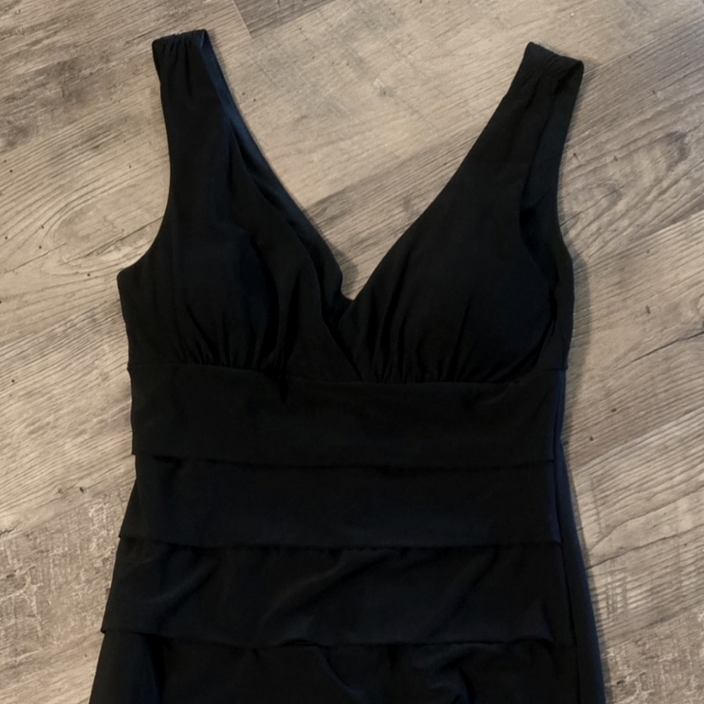 V Neck (Front & Back) Black Dress